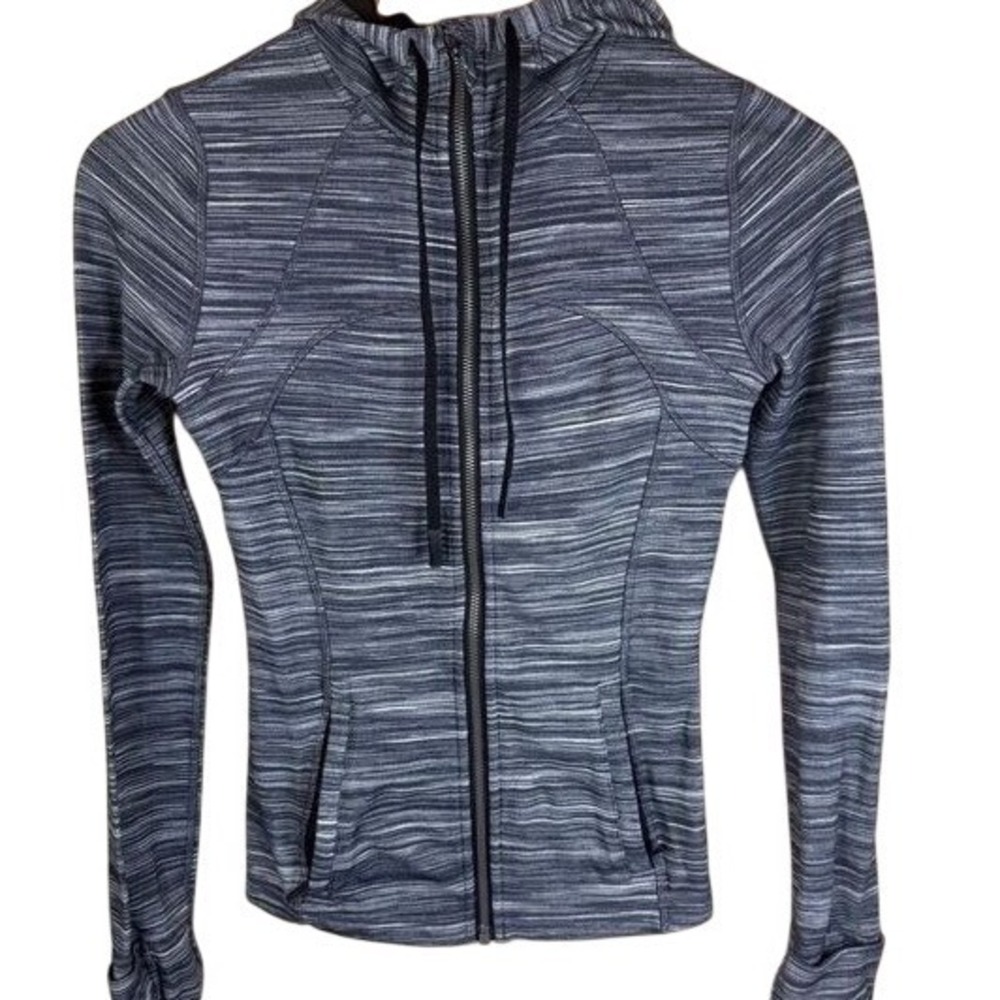 Lululemon Define Hooded Jacket Full Zip Gray White Marled Size 4 Activewear Yoga